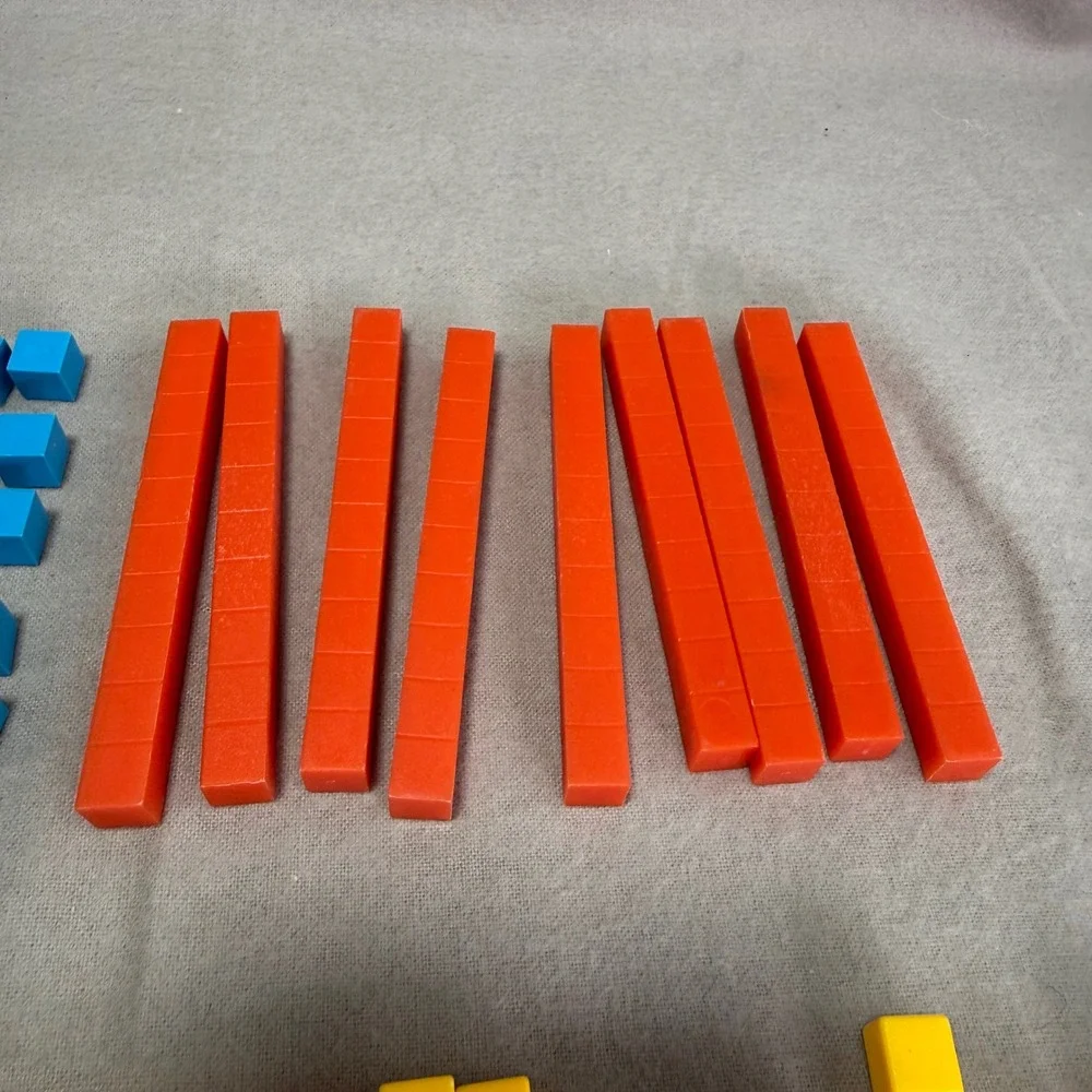 Base 10 Blocks Math Manipulatives Learning Set Cuisenaire Unit Cubes Rods Flats